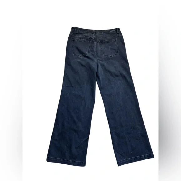Soft Surroundings Women’s Wide Leg Charcoal Black Denim Jeans size 14 - Picture 3 of 9